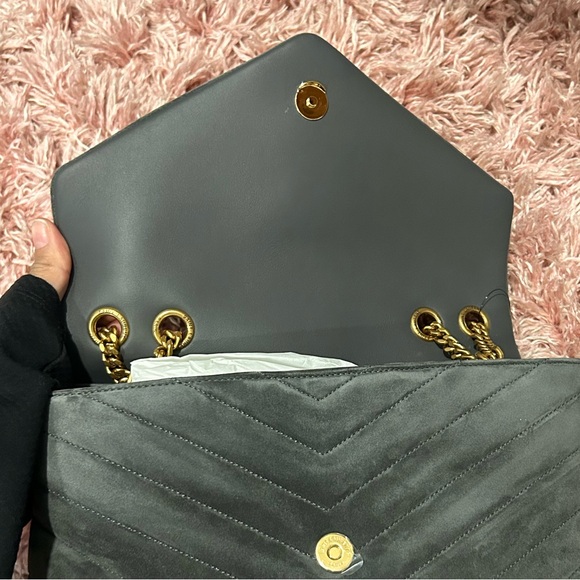 YSL NWt Medium Lou Matelassé Suede Shoulder bag - Picture 8 of 13
